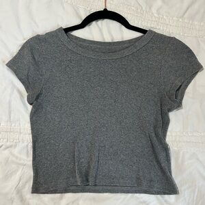 Brandy Melville Grey Cropped Tee